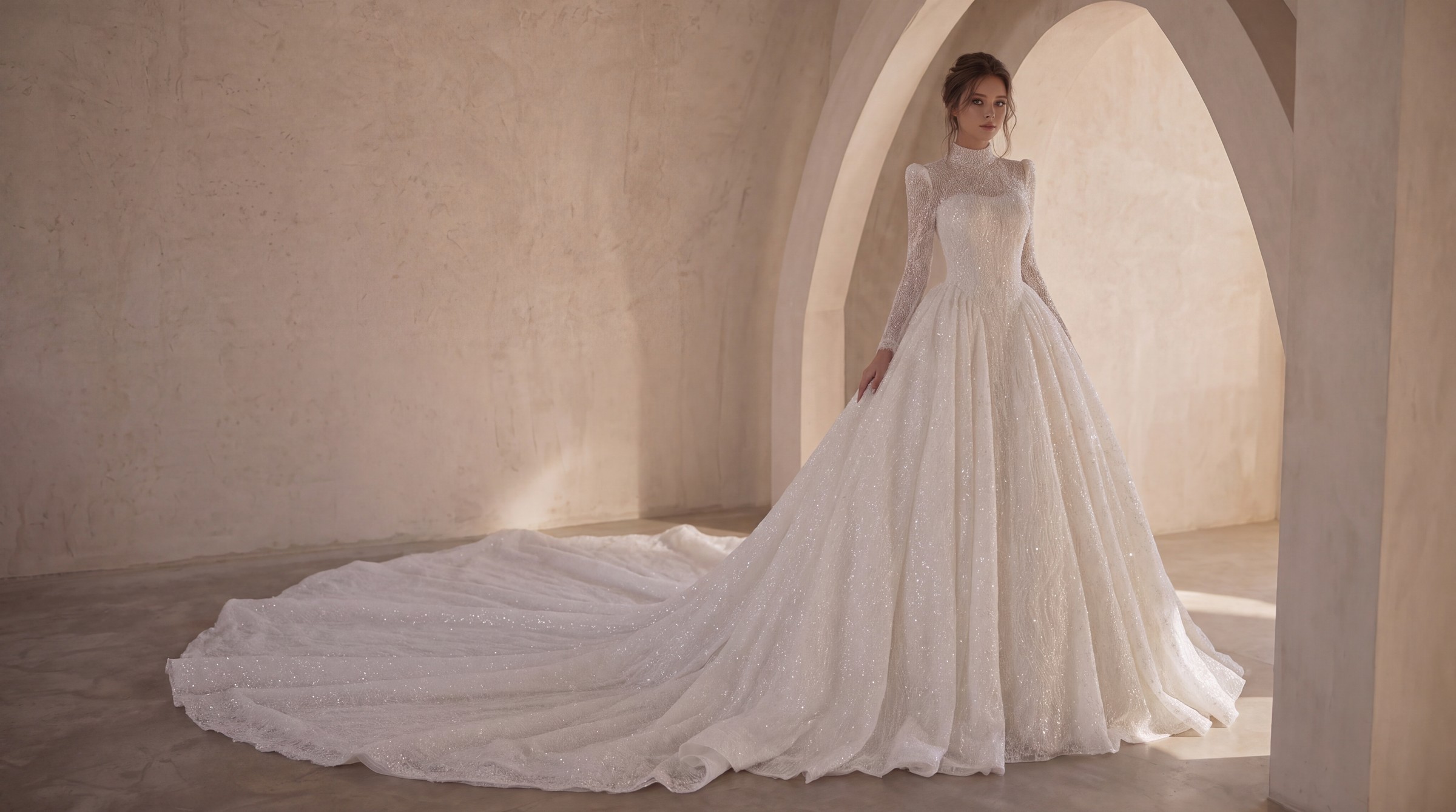 Couture bridal gown produced by BAHARÁ Group
